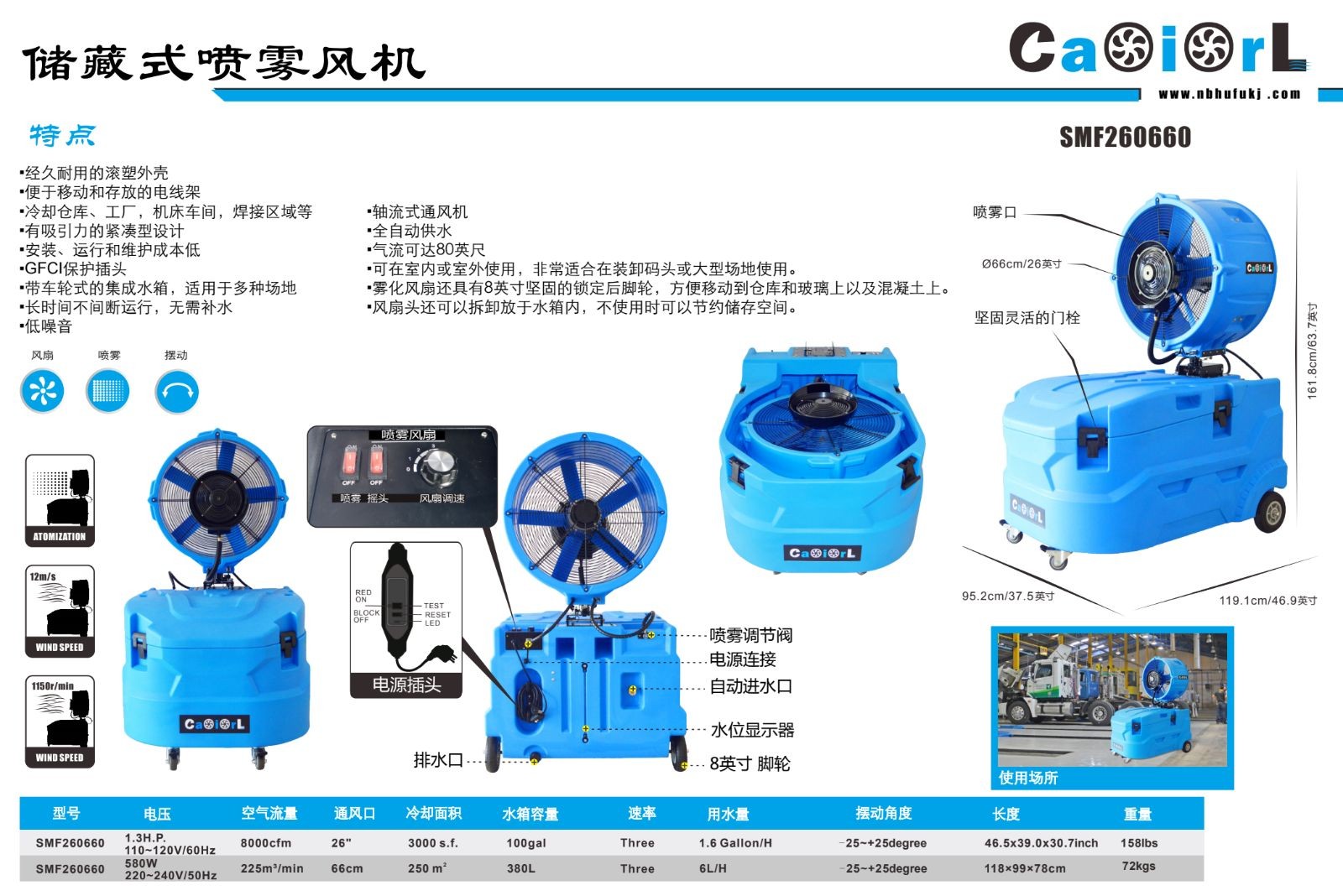 COTV全球直播-宁波虎符滚塑科技有限公司专业生产：户内外冷风机系列、洗地机系列、水箱系列、保温箱系列、农机系列、滚塑产品加工及各种异形件及模具制造等产品，欢迎大家光临！